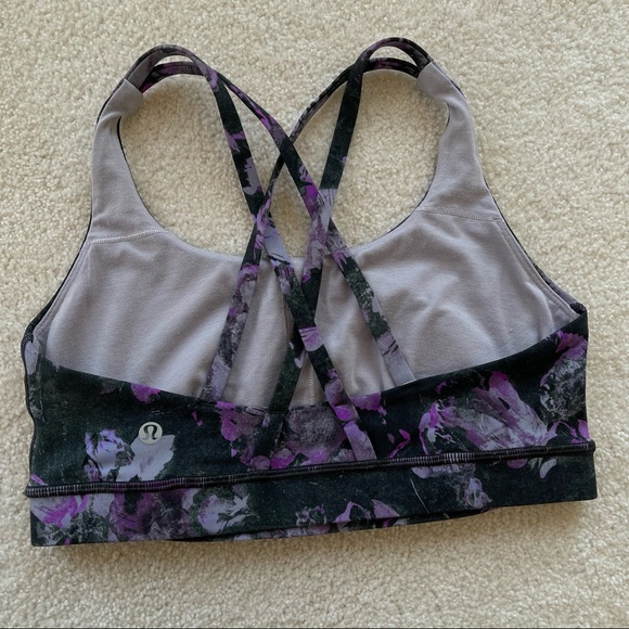 Lululemon energy sports bra floral shift multi purple grey black B-D cup - Picture 8 of 10